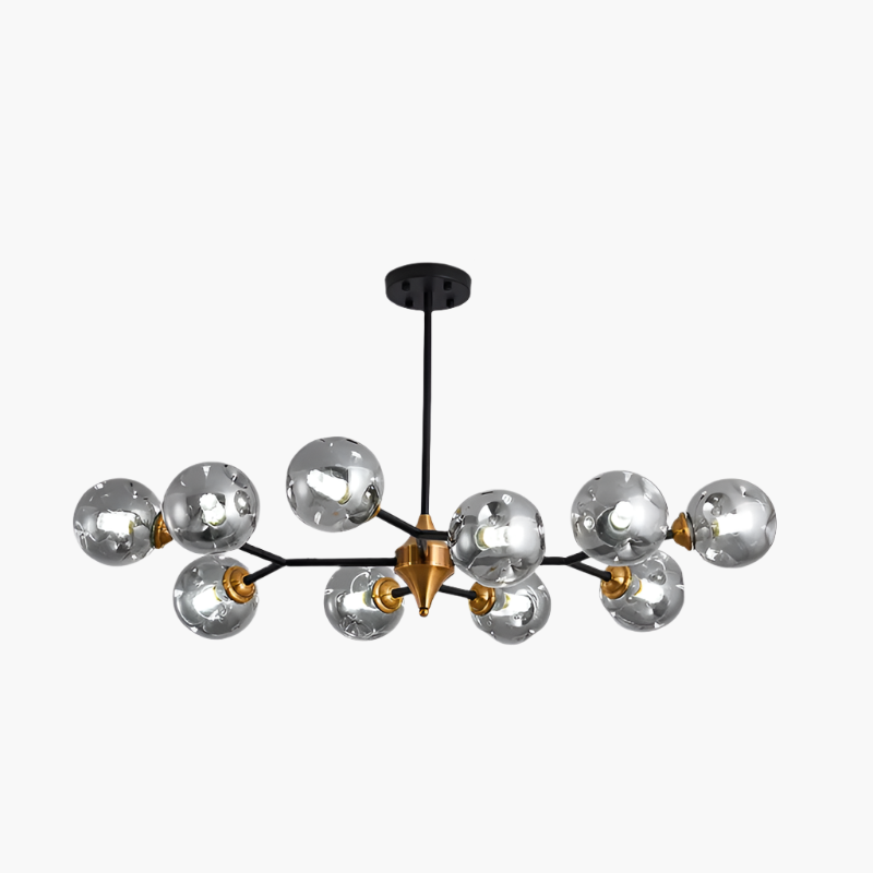 Virello | Lampa sufitowa z kulkami ze szkła dymnego