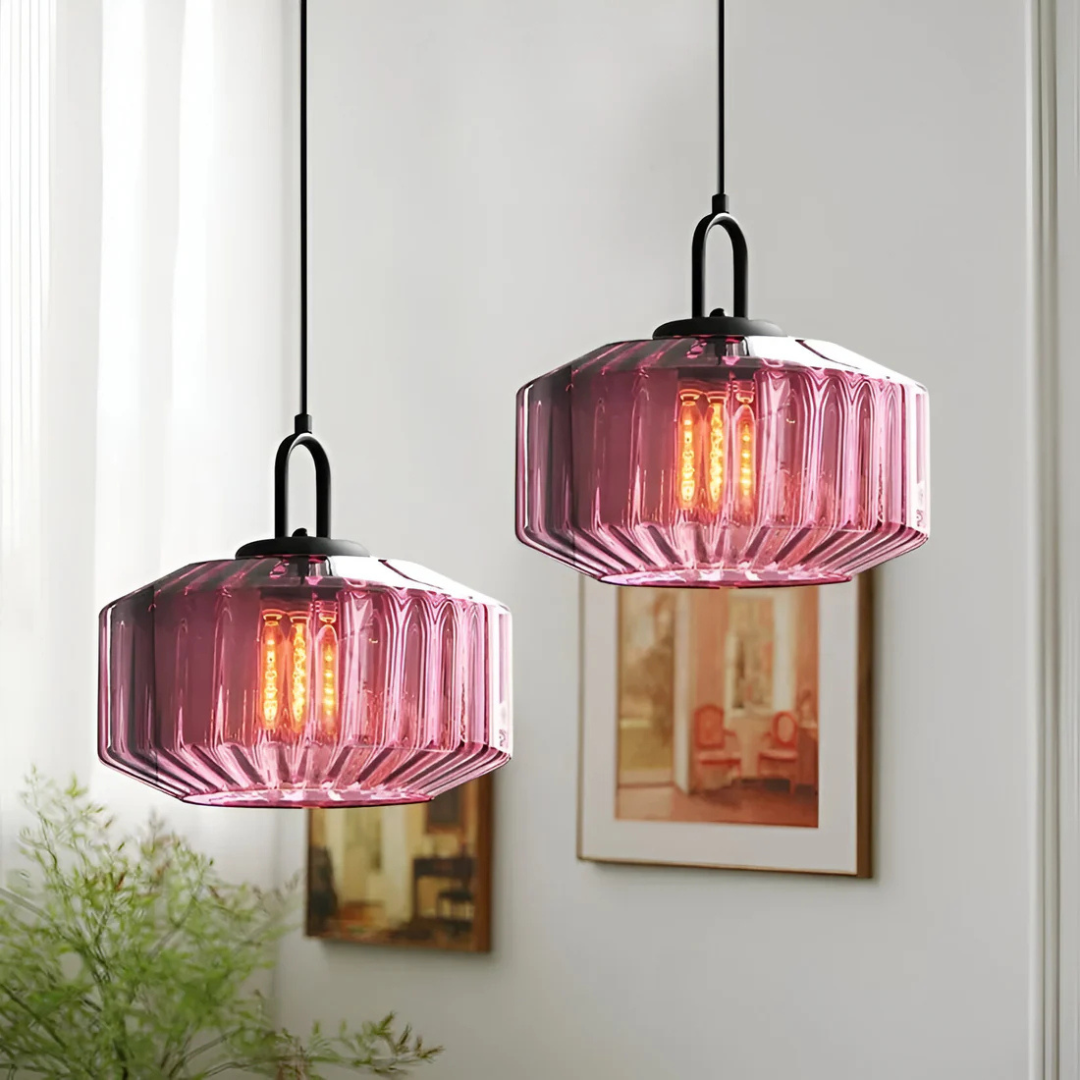 Aurelia | Lampa wisząca z karbowanym szkłem