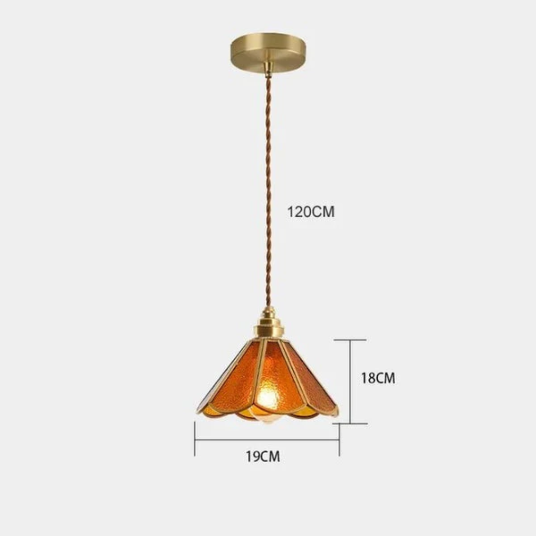 Lunavera | Vintage szklana lampa wisząca w kształcie kwiatu