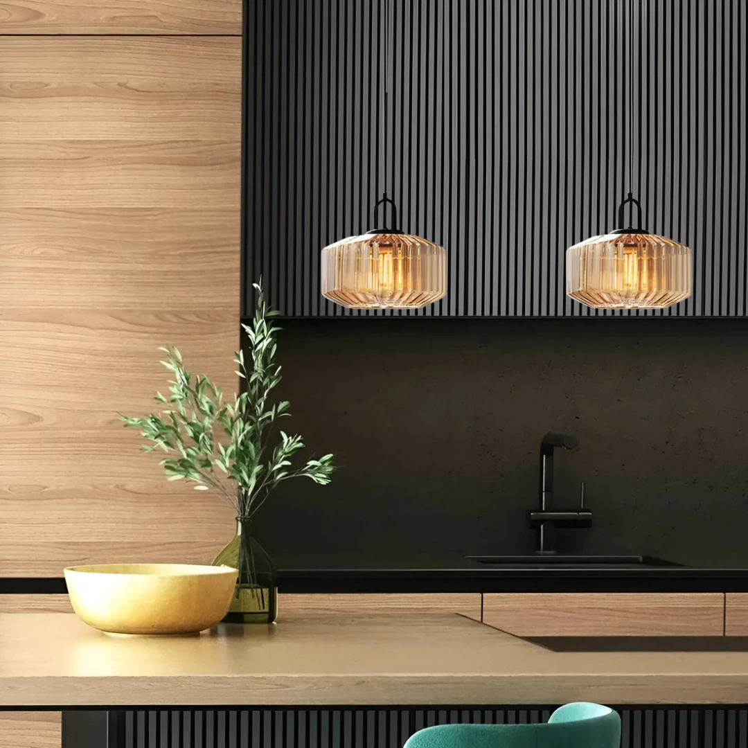 Aurelia | Lampa wisząca z karbowanym szkłem