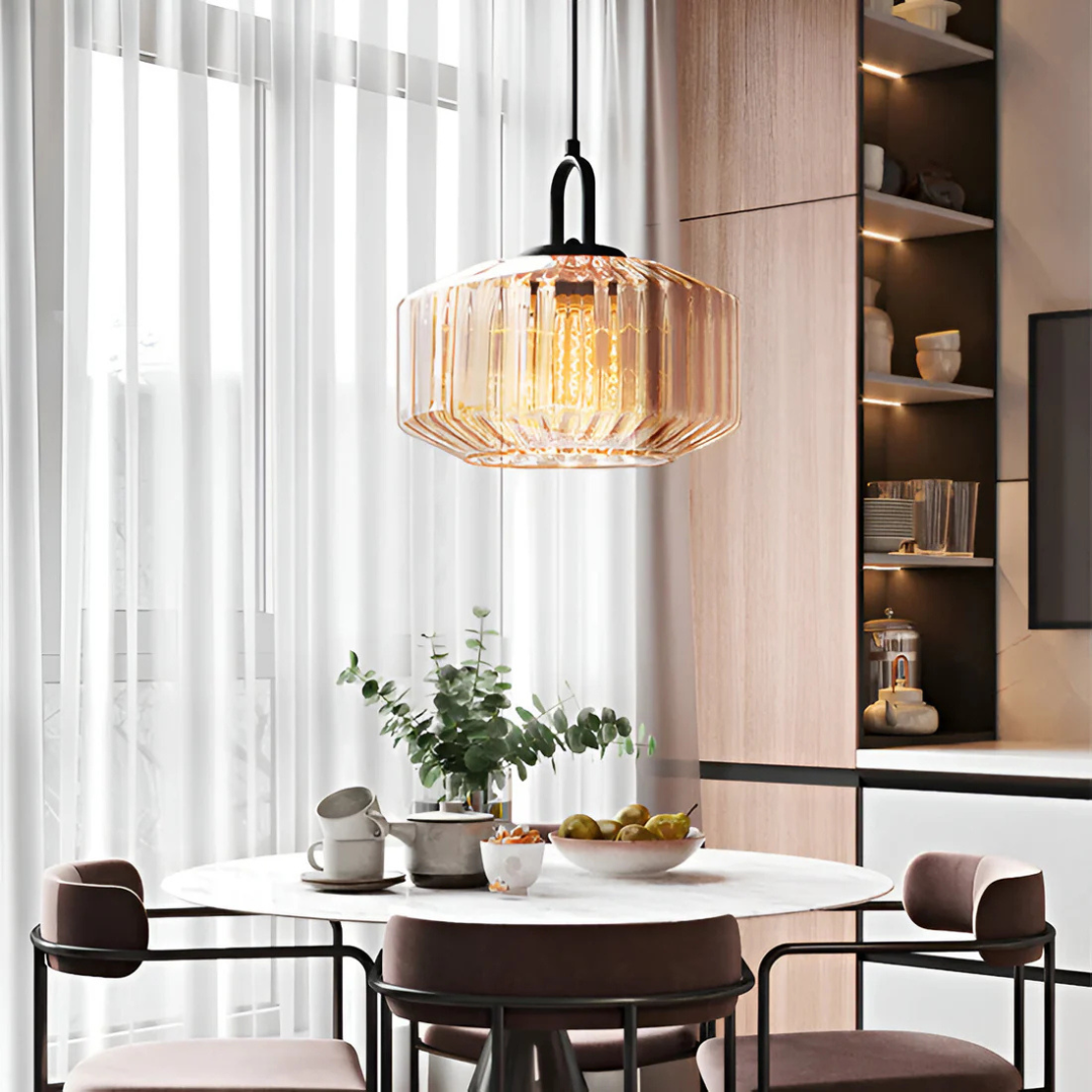 Aurelia | Lampa wisząca z karbowanym szkłem