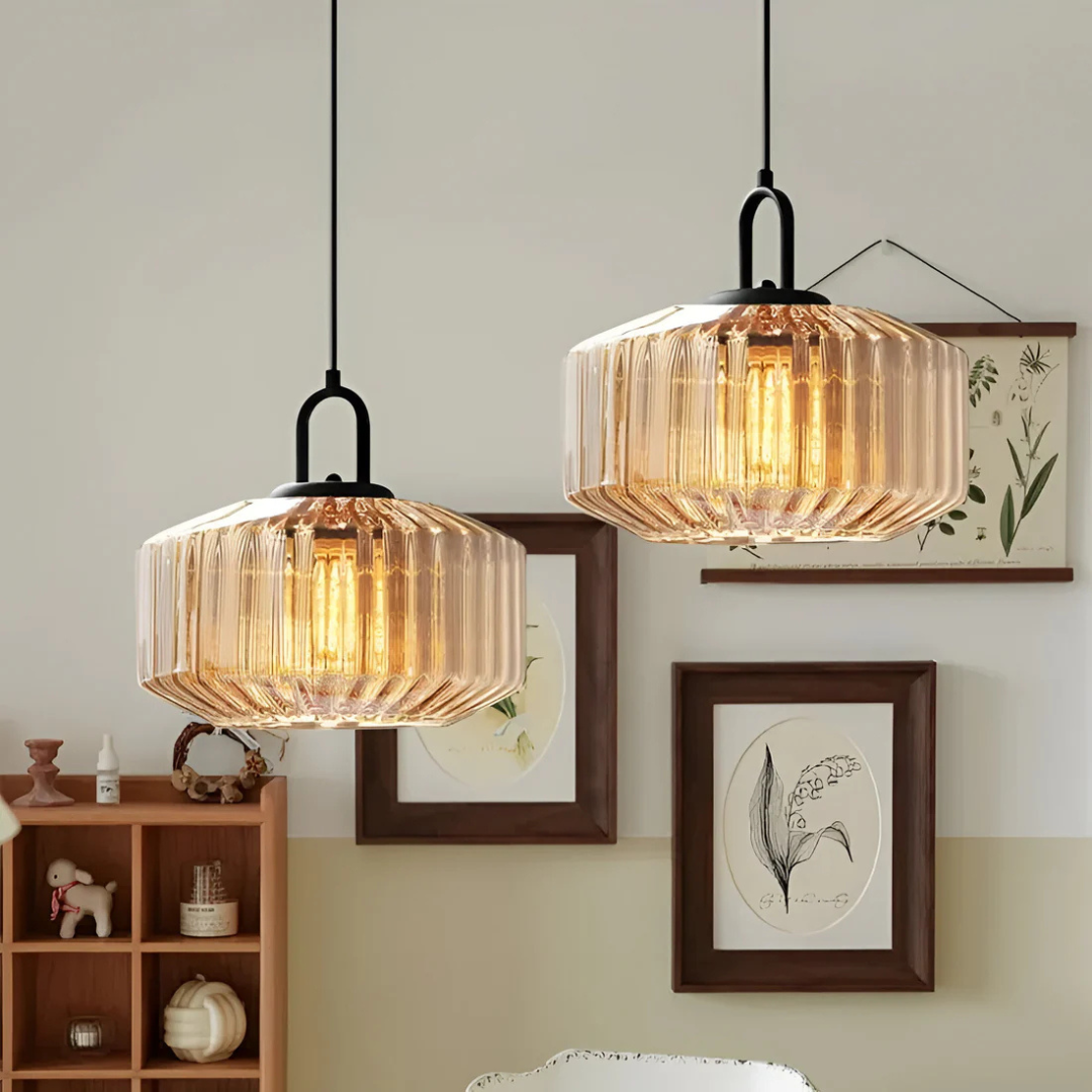 Aurelia | Lampa wisząca z karbowanym szkłem