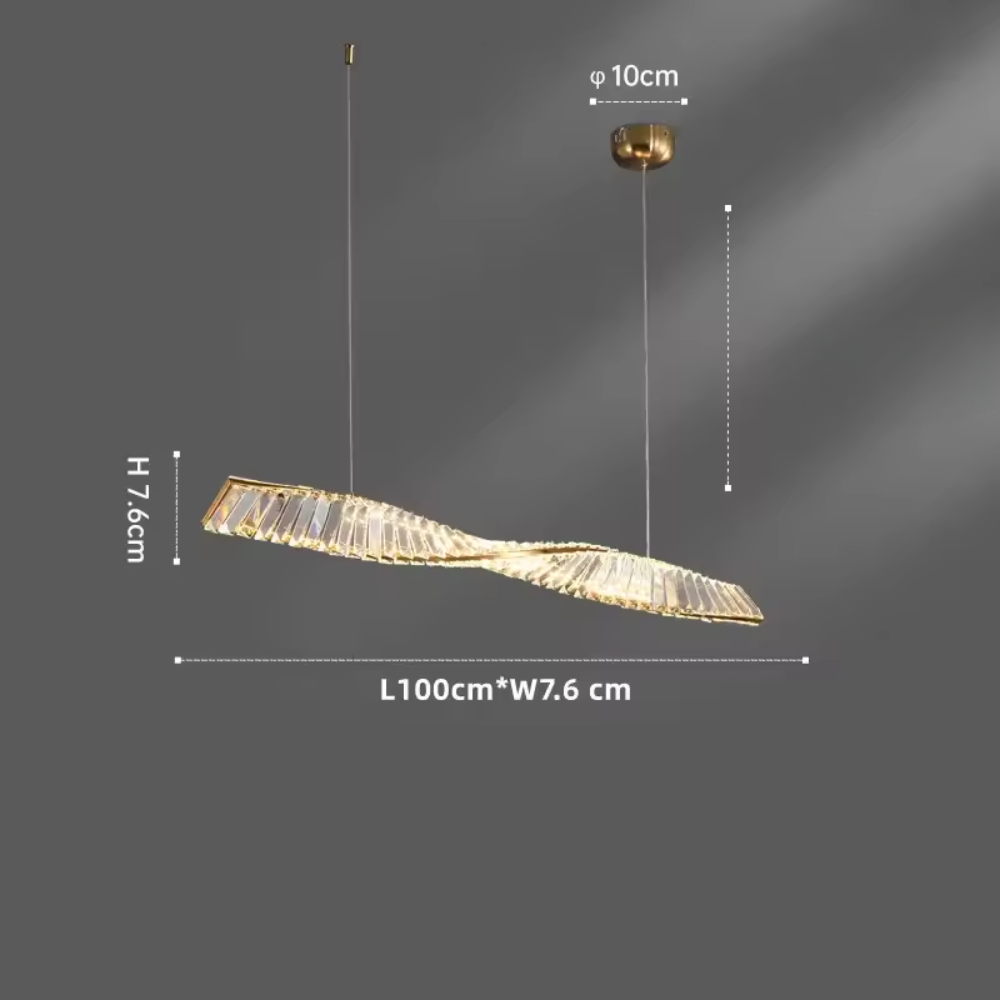 Velmira | lampa wisząca LED z złotą ramą