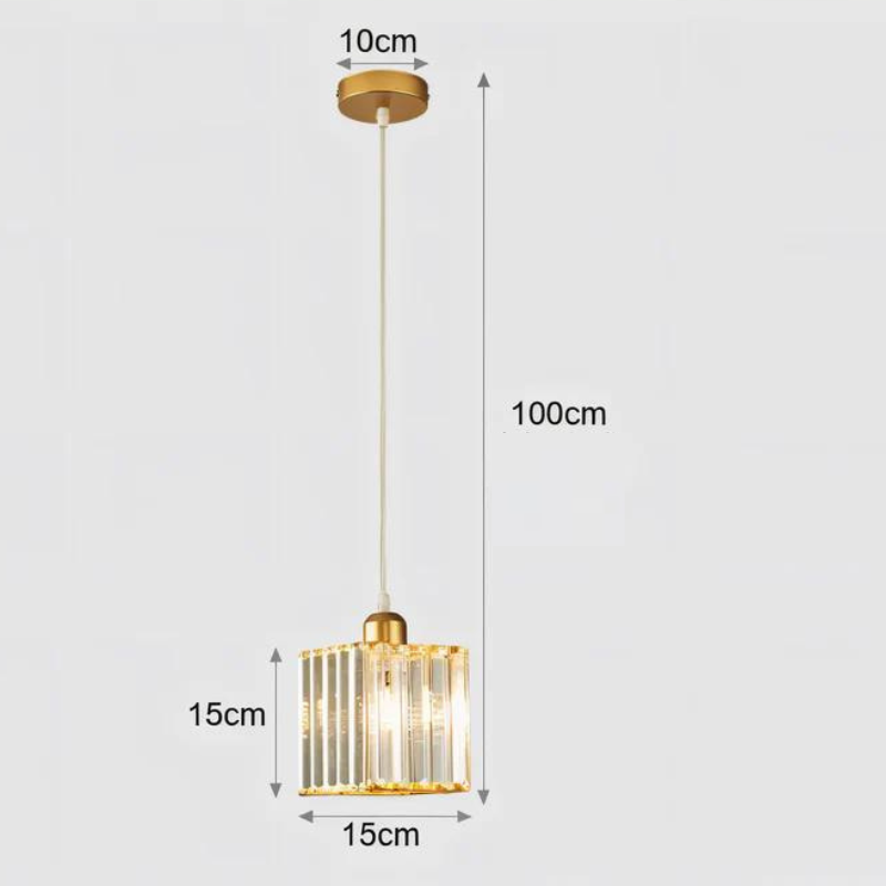 Elvya | Lampa wisząca w kryształowym cylindrze