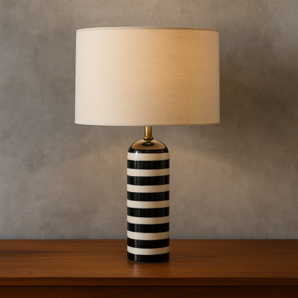 Calvory | nowoczesna lampa stołowa w paski