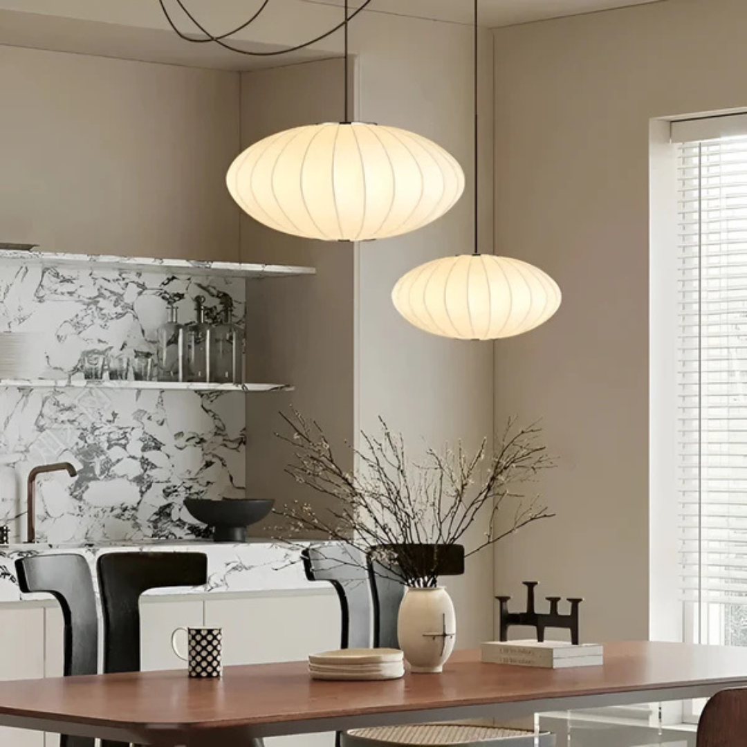 Eloria | Lampa wisząca z owalnym kloszem z tkaniny