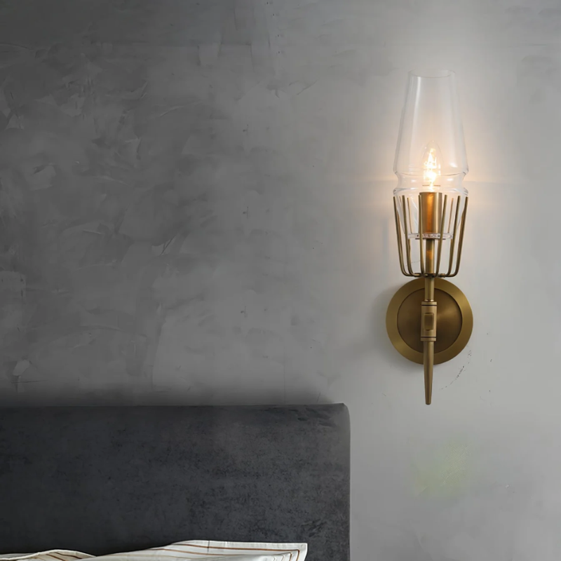 Castello | Kinkiet LED w kolorze starego miedzianego szkła