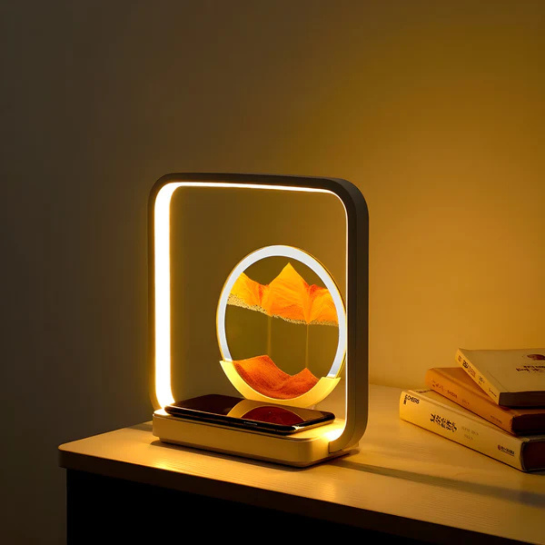 Lampa LED z efektem płynącego piasku | Lampka nocna 3D do wnętrz