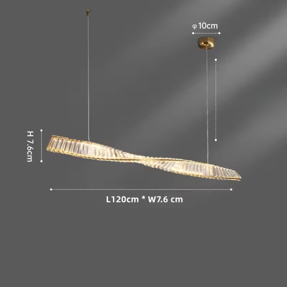 Velmira | lampa wisząca LED z złotą ramą