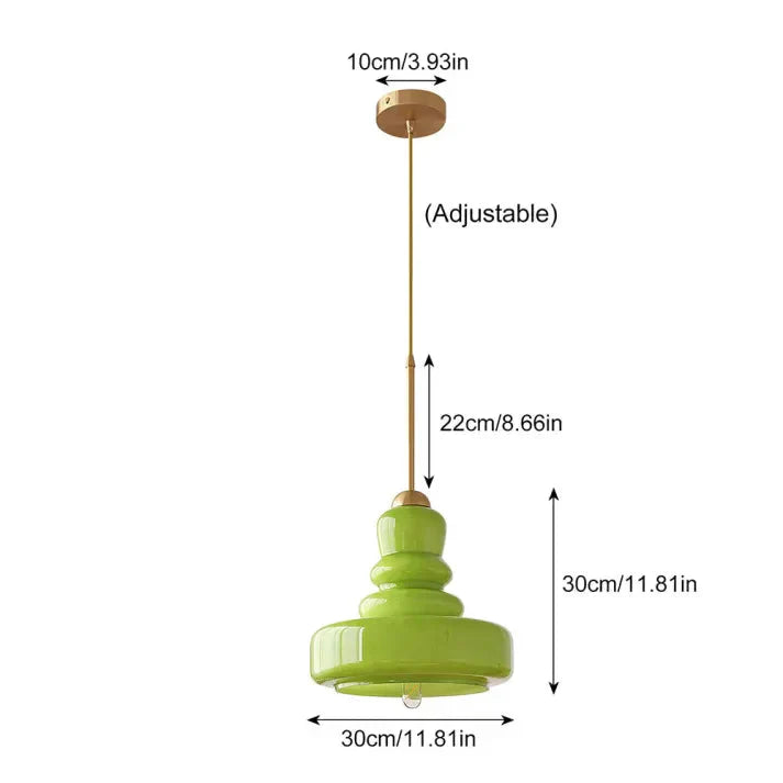 Orelia | retro szklana lampa wisząca o układzie piętrowym