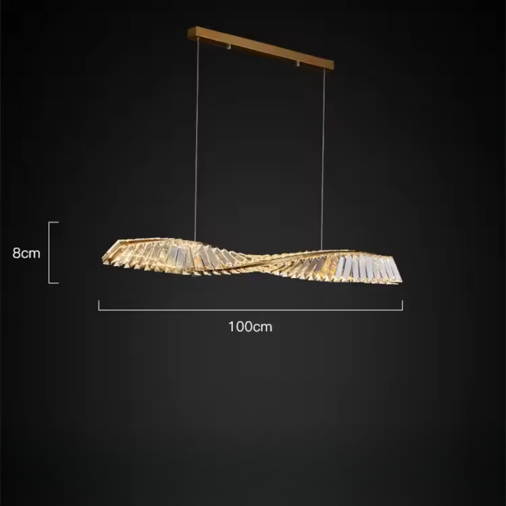 Velmira | lampa wisząca LED z złotą ramą