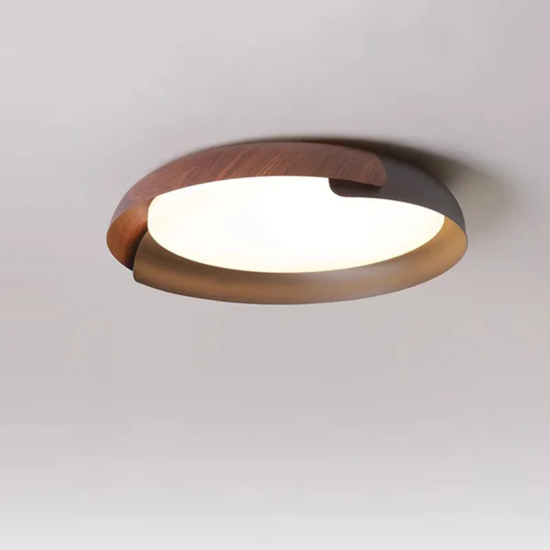 Aurelio – lampa sufitowa LED z drewnianą ramą