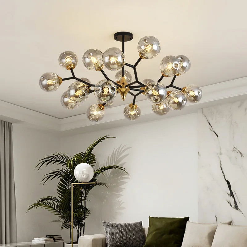 Virello | Lampa sufitowa z kulkami ze szkła dymnego