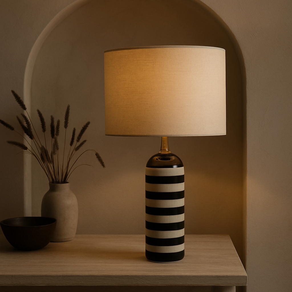 Calvory | nowoczesna lampa stołowa w paski