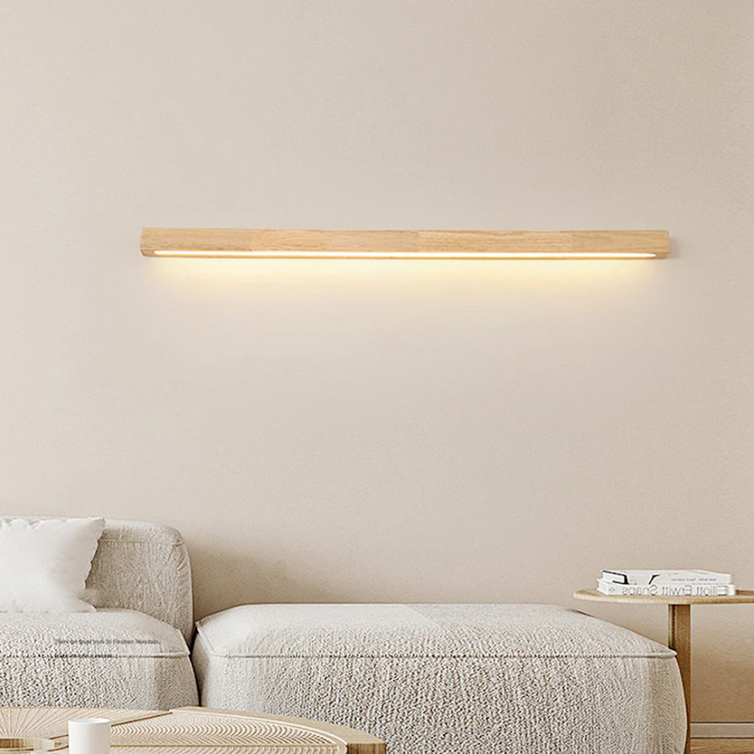 Nero | Stylowa drewniana lampa ścienna