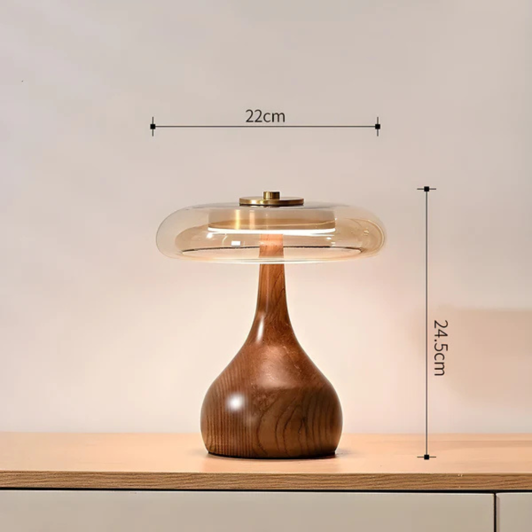 Bezprzewodowa drewniana lampa stołowa | Lampa wewnętrzna LED