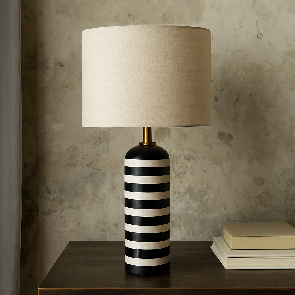 Calvory | nowoczesna lampa stołowa w paski