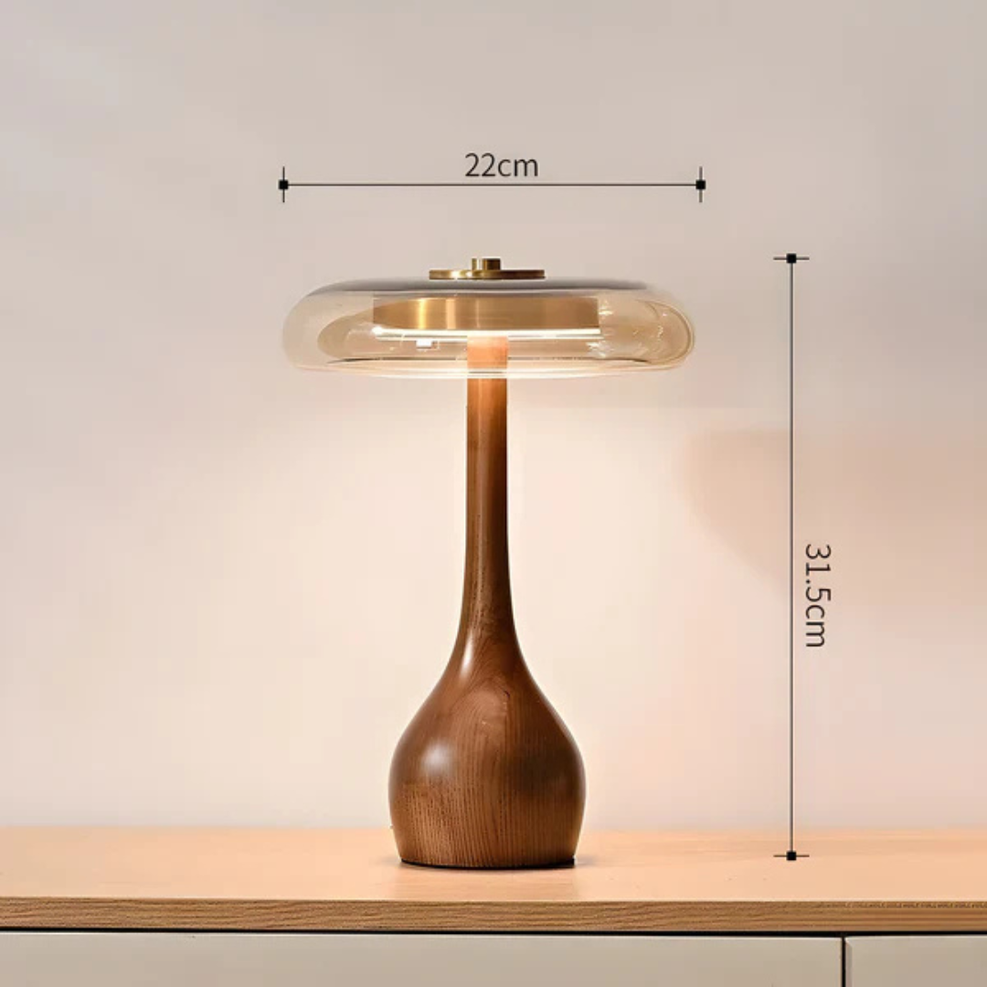 Bezprzewodowa drewniana lampa stołowa | Lampa wewnętrzna LED