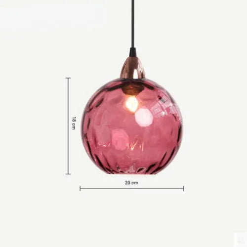 Szklana Lampa Wisząca w Kształcie Kuli | Oświetlenie Wnętrz