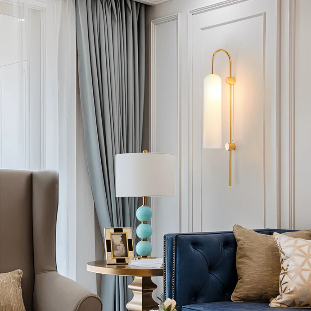 Szklana lampa ścienna LED | Stylowe oświetlenie do salonów