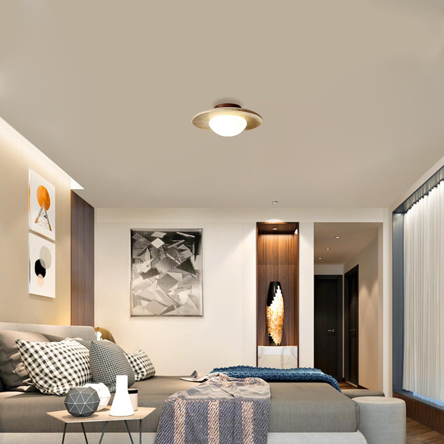 Marvello | lampa sufitowa imitująca kamień