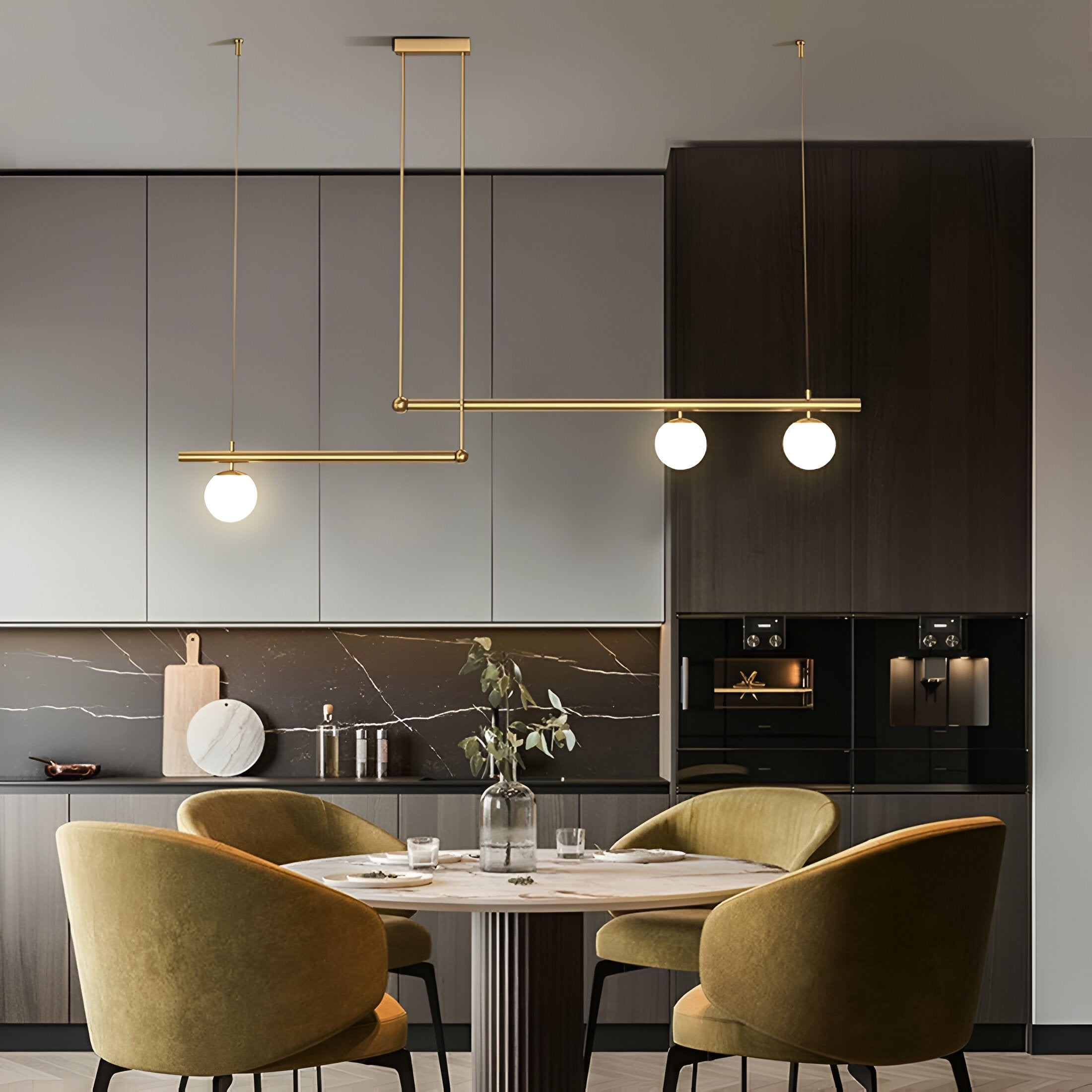 Lana | Nordic Linear Lampa wisząca do stołu jadalnego