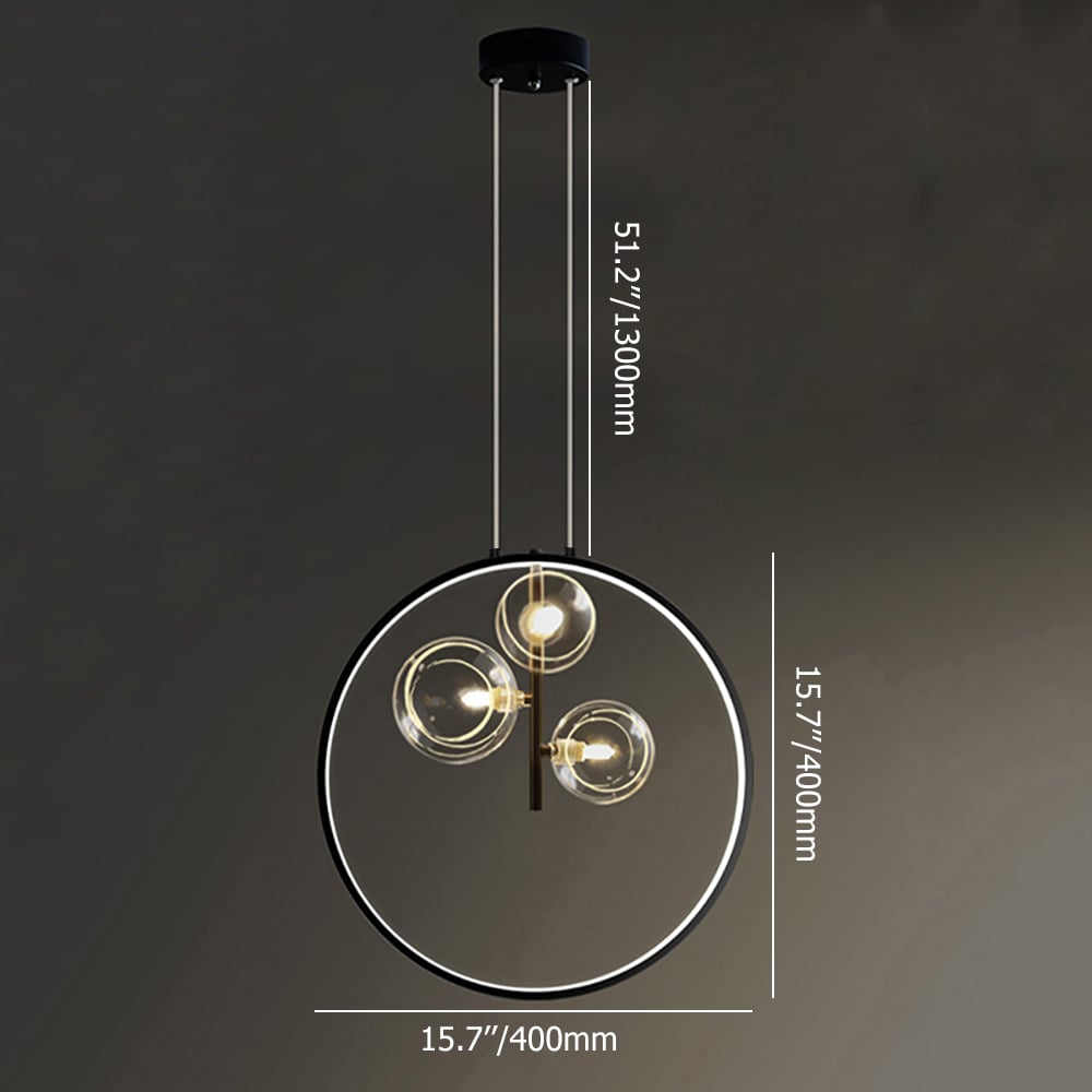 Oslo | Wisząca lampa sufitowa w kształcie szklanej kuli