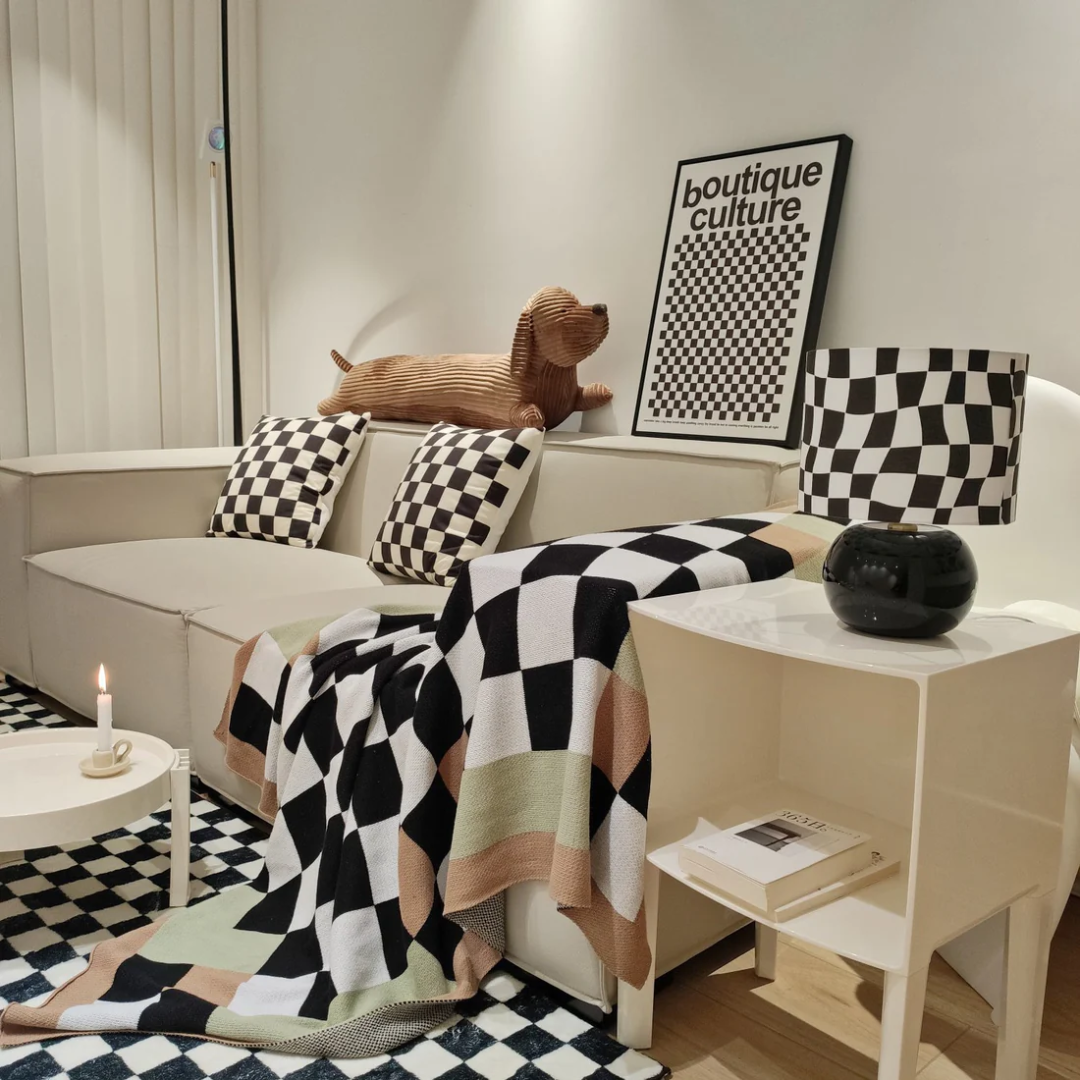 Nivora | Lampa stołowa szklana w kratkę