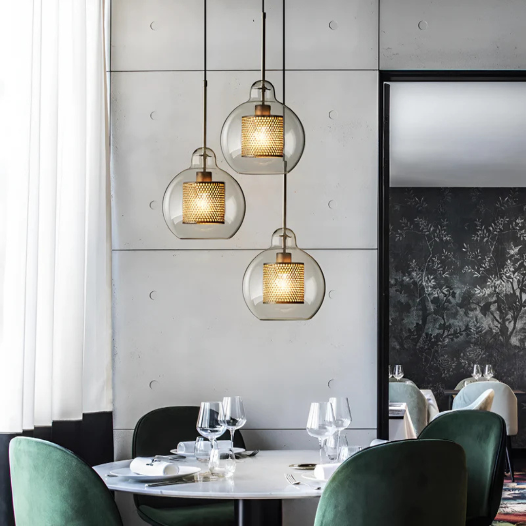 Nowoczesna lampa wisząca ze szkła | Lampa wisząca do jadalni i kuchni