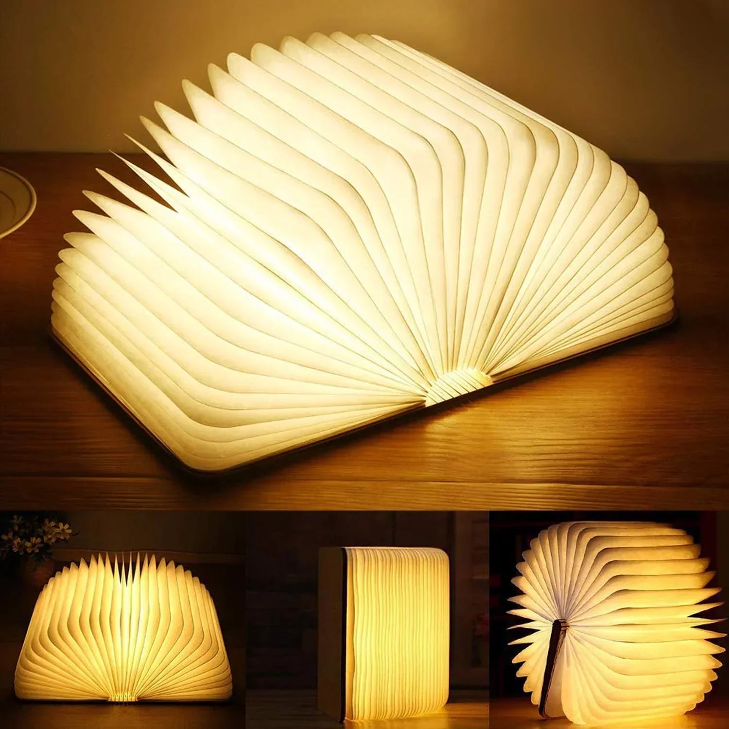 Luminova | Składana lampka stołowa w kształcie książki
