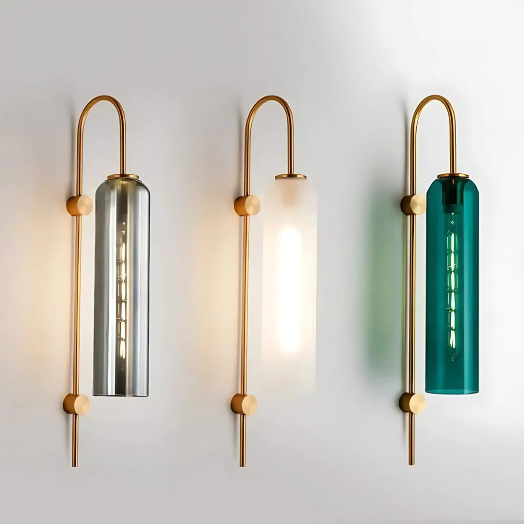 Szklana lampa ścienna LED | Stylowe oświetlenie do salonów