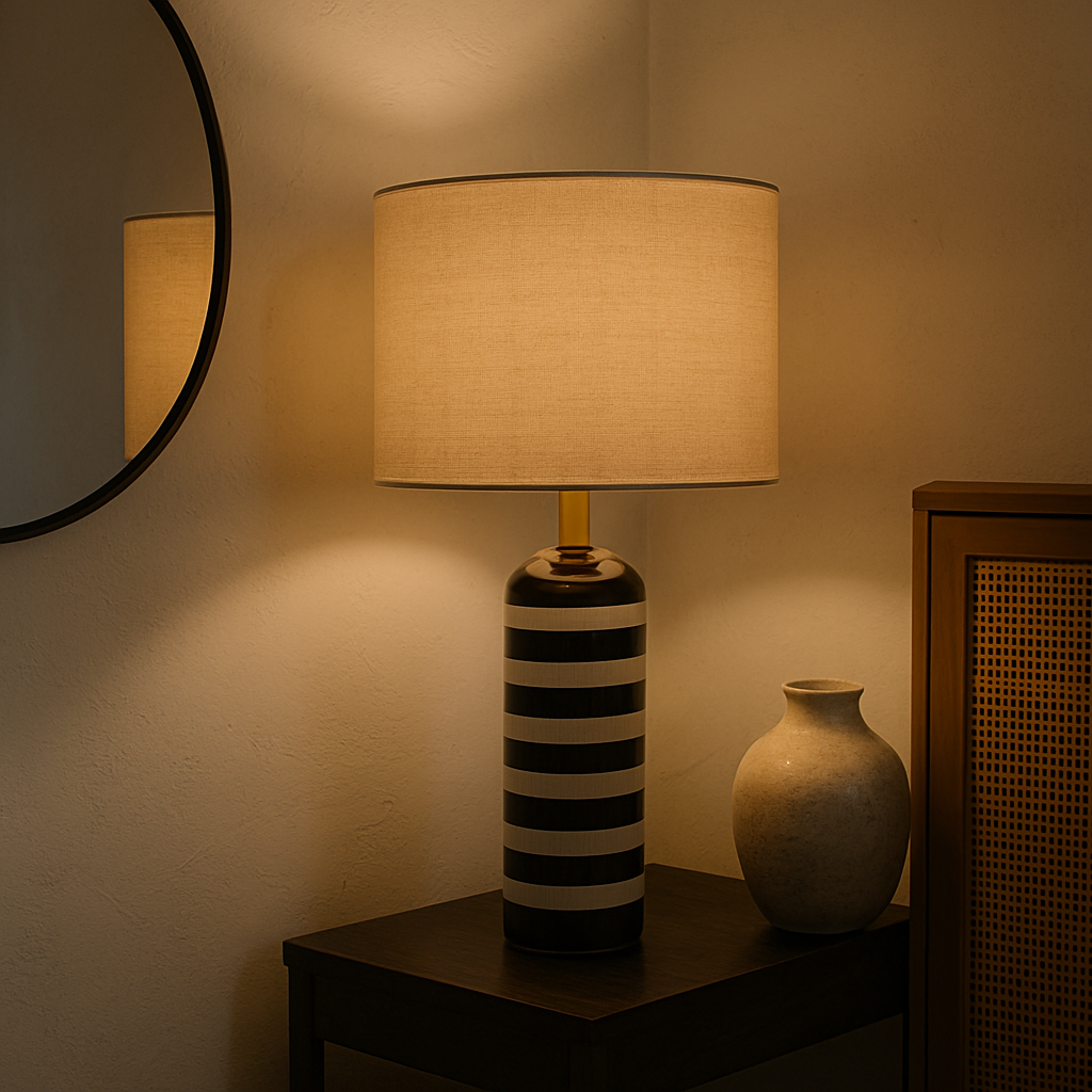 Calvory | nowoczesna lampa stołowa w paski
