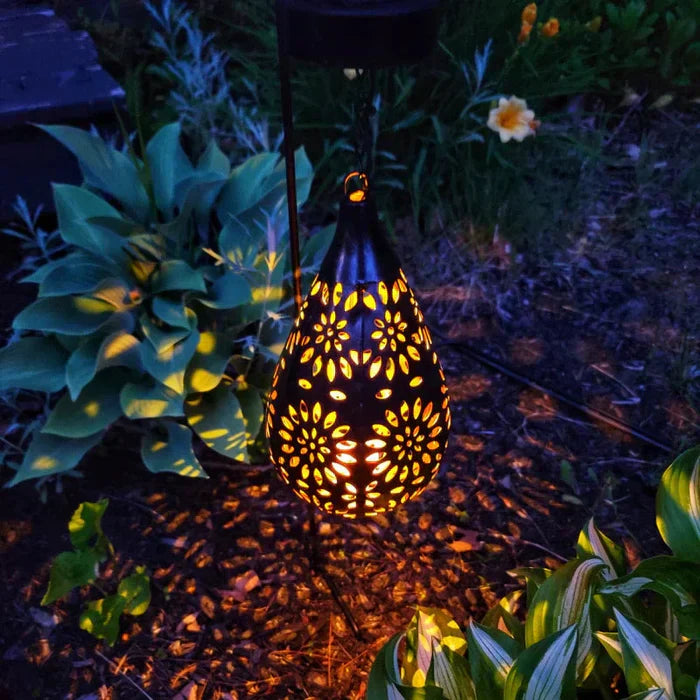 Lampa ogrodowa solarna kwiatowa | stylowe oświetlenie zewnętrzne