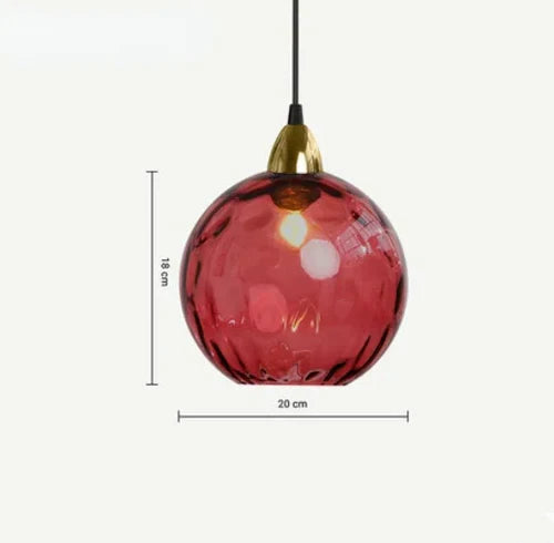 Szklana Lampa Wisząca w Kształcie Kuli | Oświetlenie Wnętrz