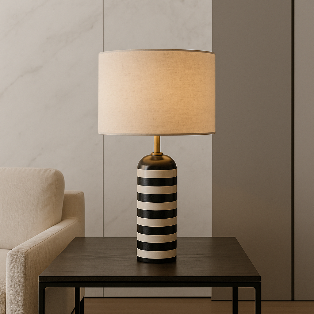 Calvory | nowoczesna lampa stołowa w paski