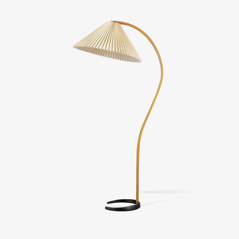 Clavina | Zakrzywiona drewniana lampa podłogowa