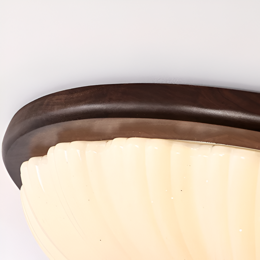 Vintage | Amerykańska drewniana lampa sufitowa