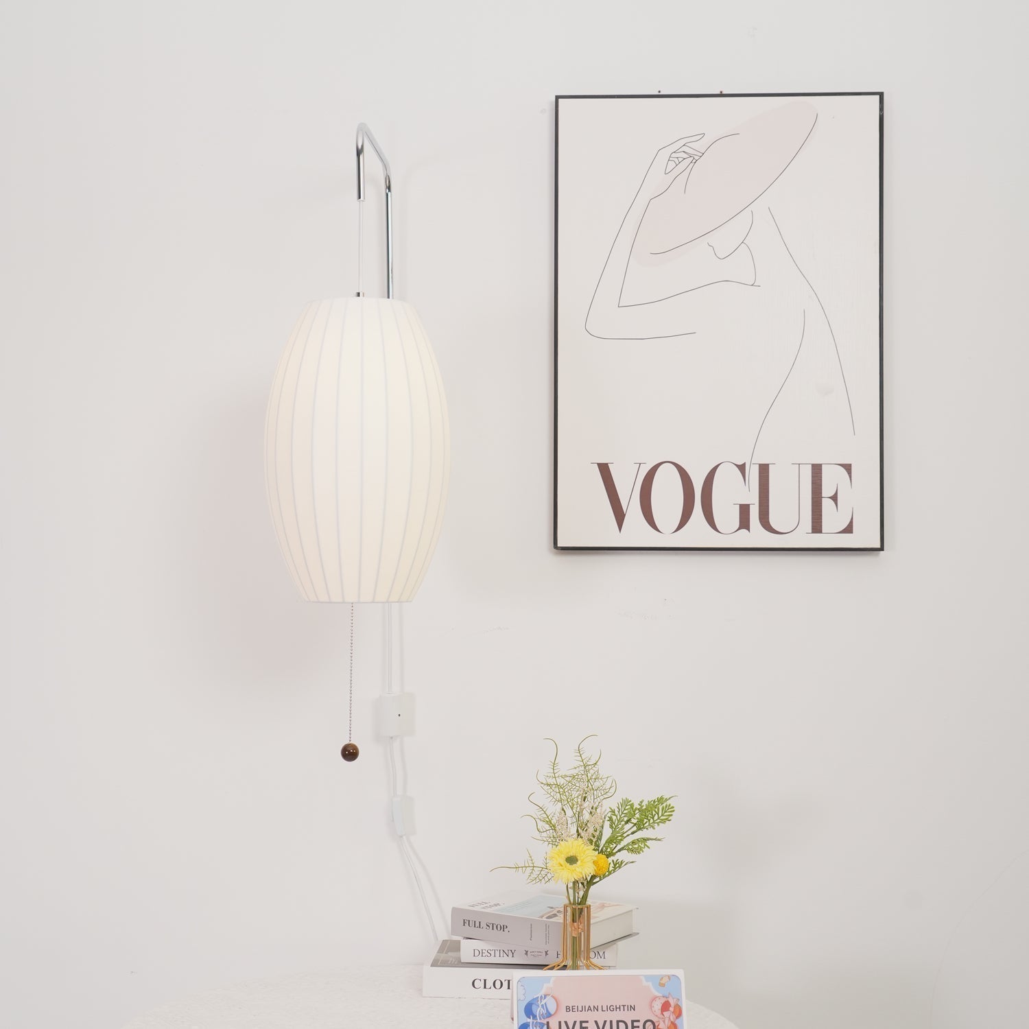 Eryvia | Owalna lampa ścienna z tkaniny