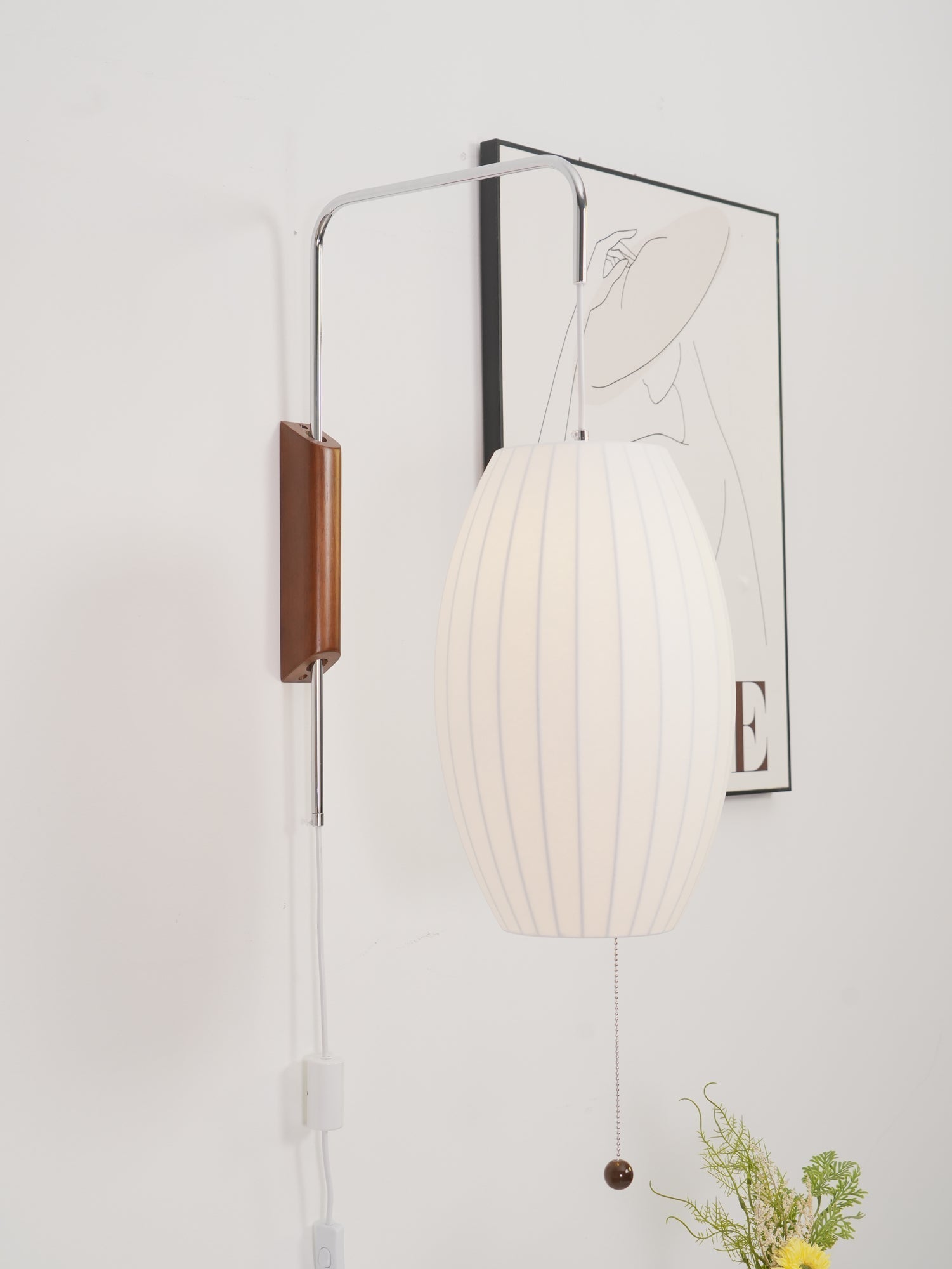 Eryvia | Owalna lampa ścienna z tkaniny