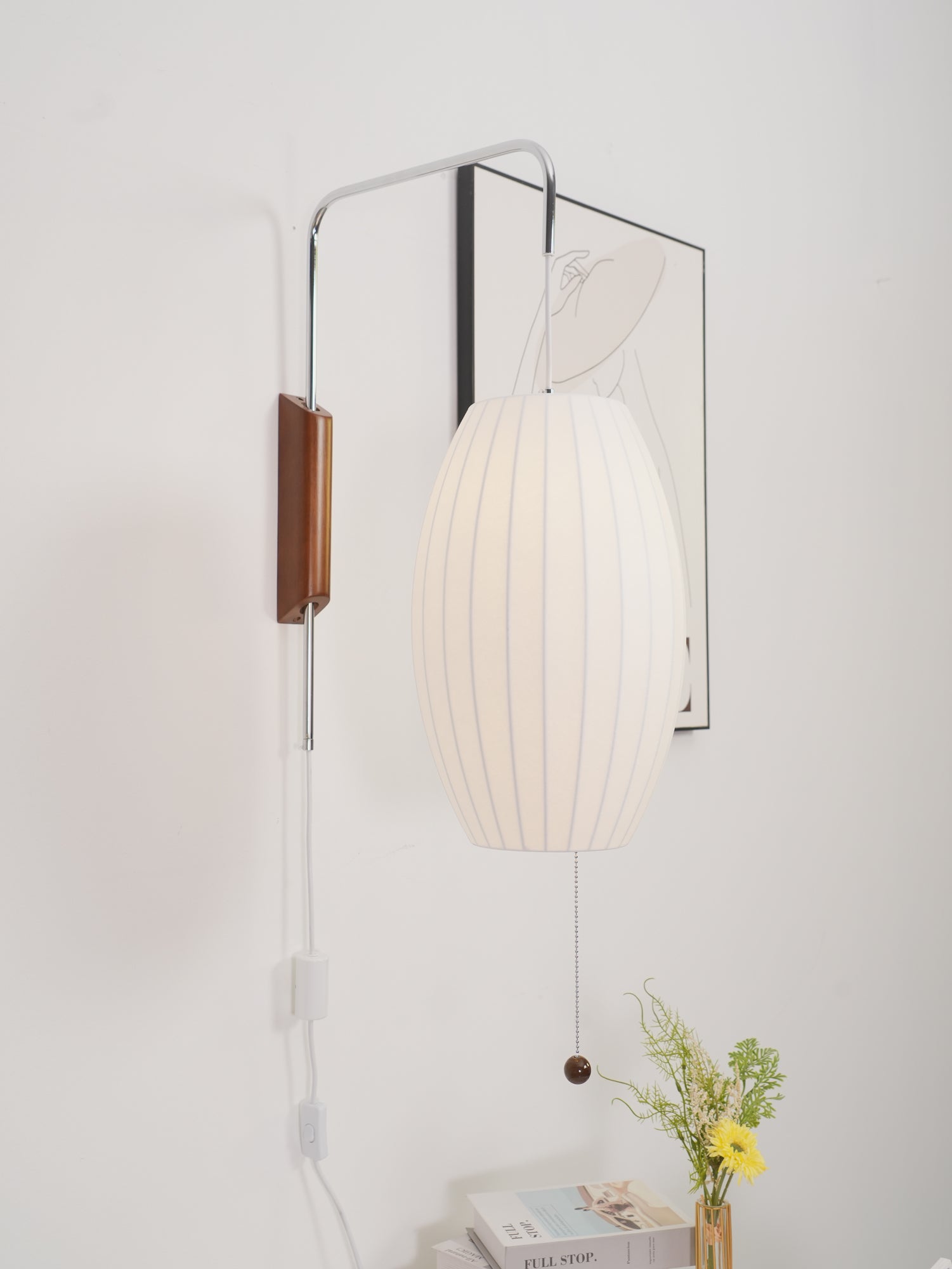 Eryvia | Owalna lampa ścienna z tkaniny