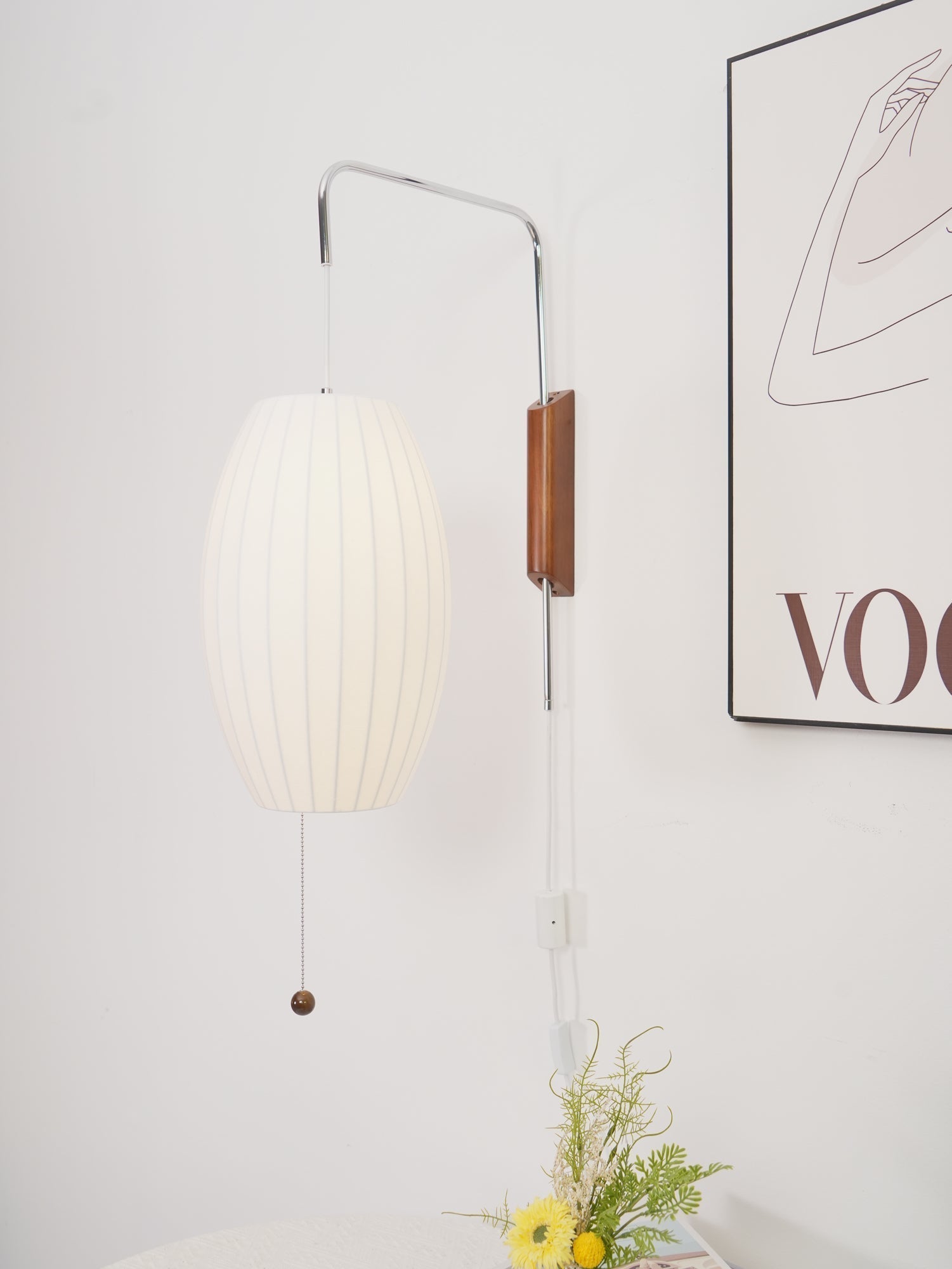 Eryvia | Owalna lampa ścienna z tkaniny