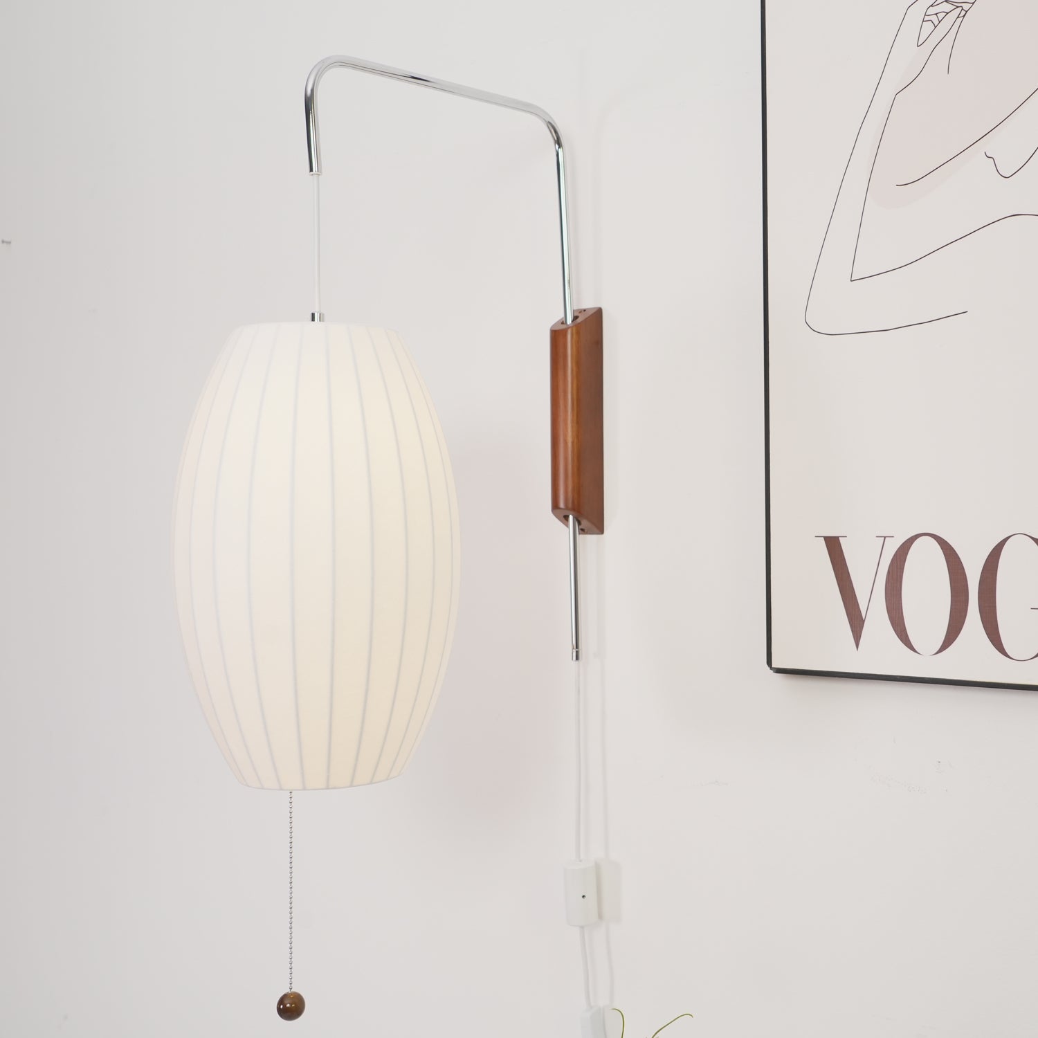 Eryvia | Owalna lampa ścienna z tkaniny