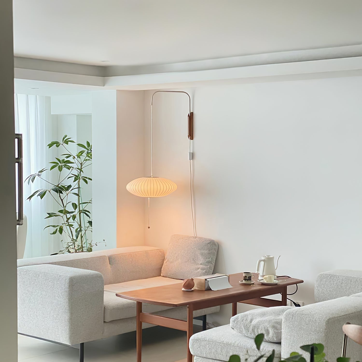 Eryvia | Owalna lampa ścienna z tkaniny