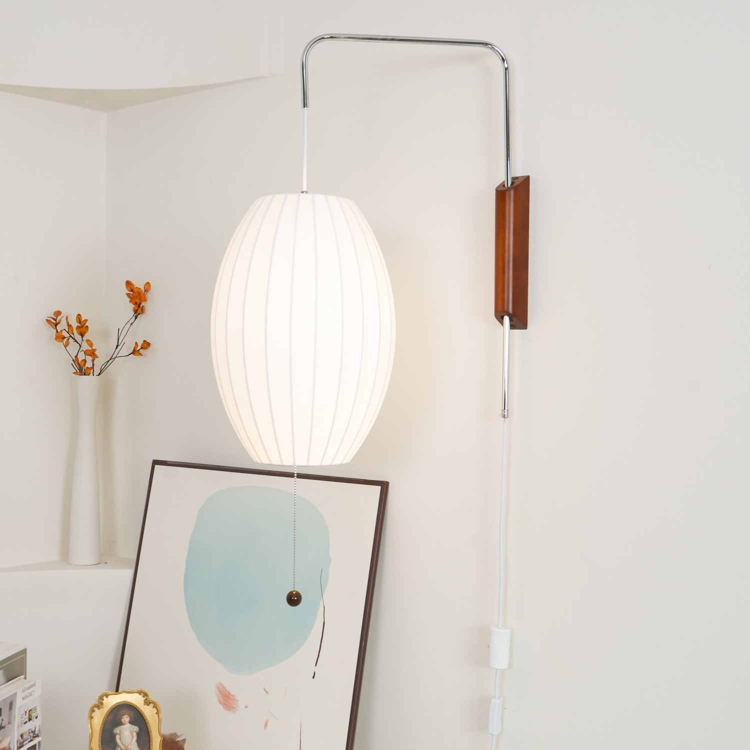 Eryvia | Owalna lampa ścienna z tkaniny