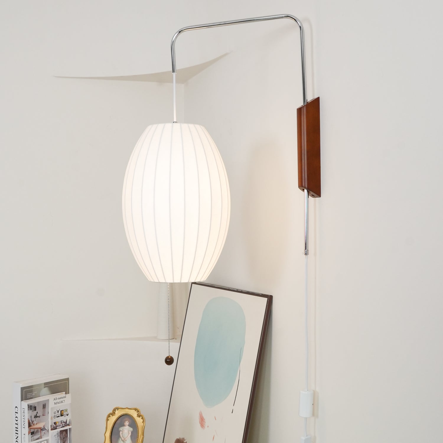 Eryvia | Owalna lampa ścienna z tkaniny