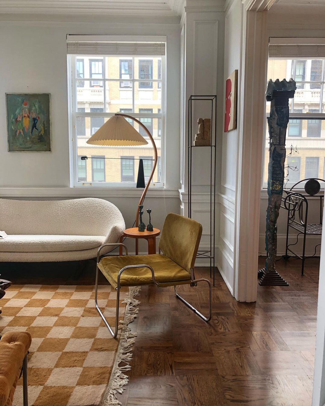 Clavina | Zakrzywiona drewniana lampa podłogowa