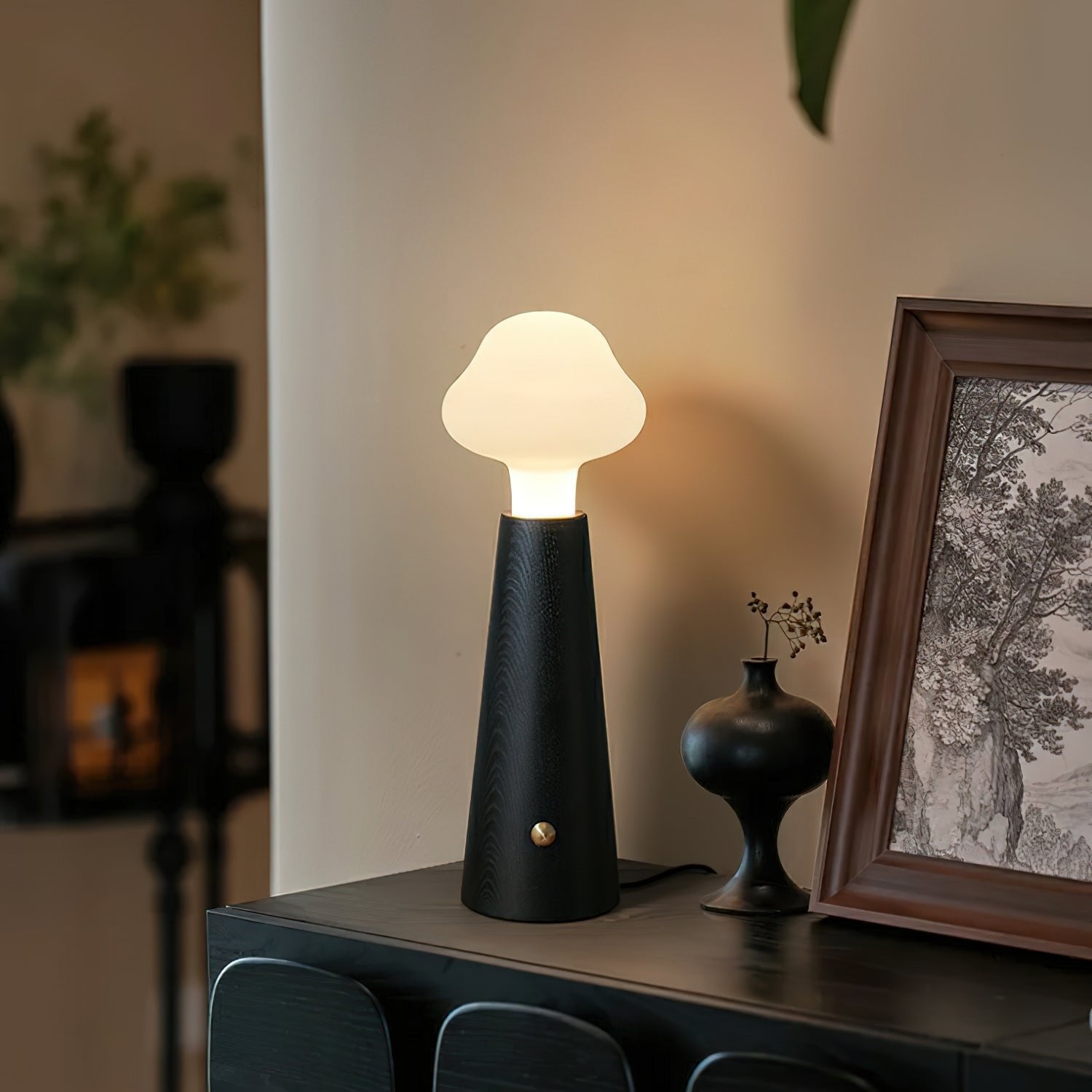 Mariel | Lampa stołowa z kloszem w kształcie grzyba