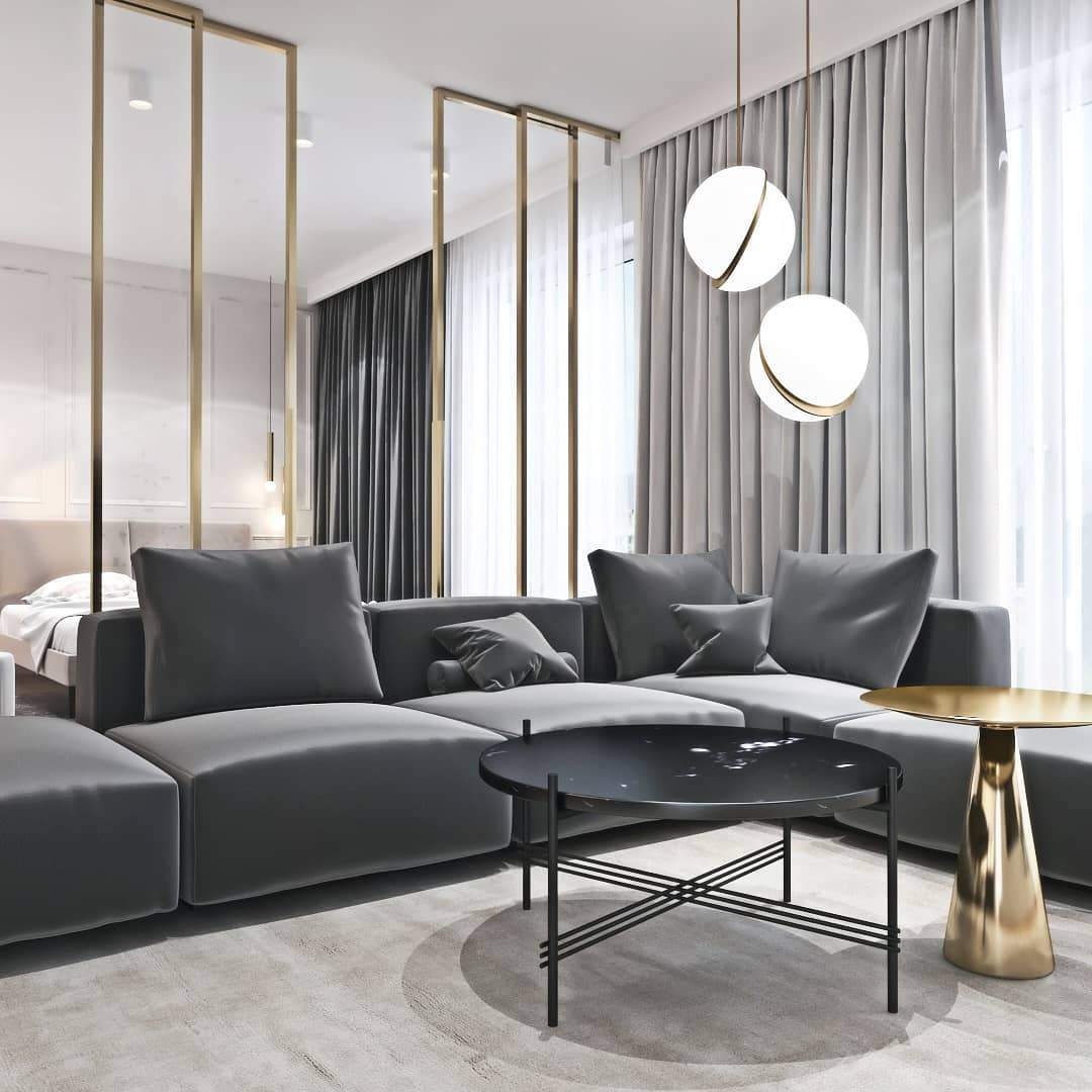 Solenne | Lampa wisząca kulista z złotymi akcentami