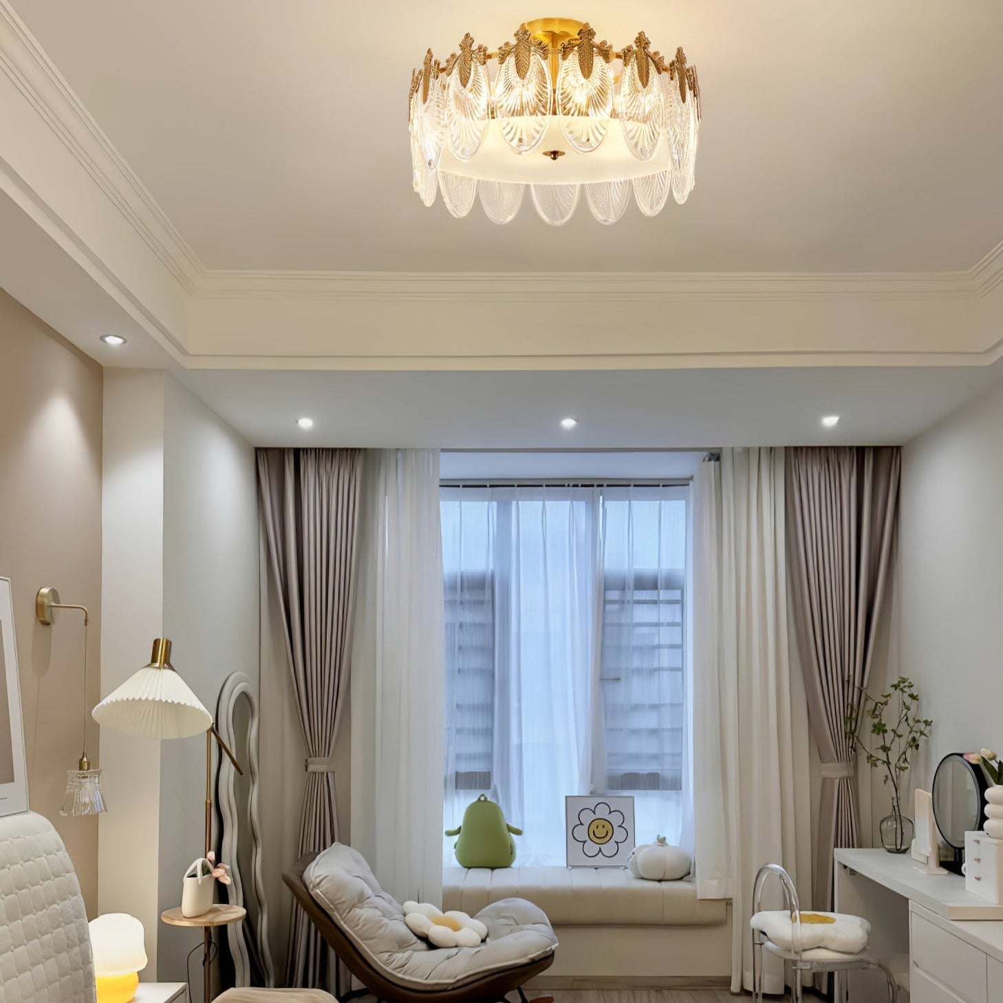 Velmira – lampy sufitowe LED z ozdobnymi elementami szklanymi