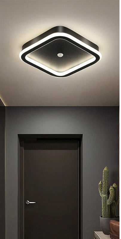 Zerian | Kwadratowa lampa sufitowa z ramką LED